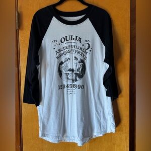 torrid Black and White Ouija Raglan Baseball Tee